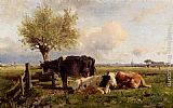 Anton Mauve Resting Cows painting